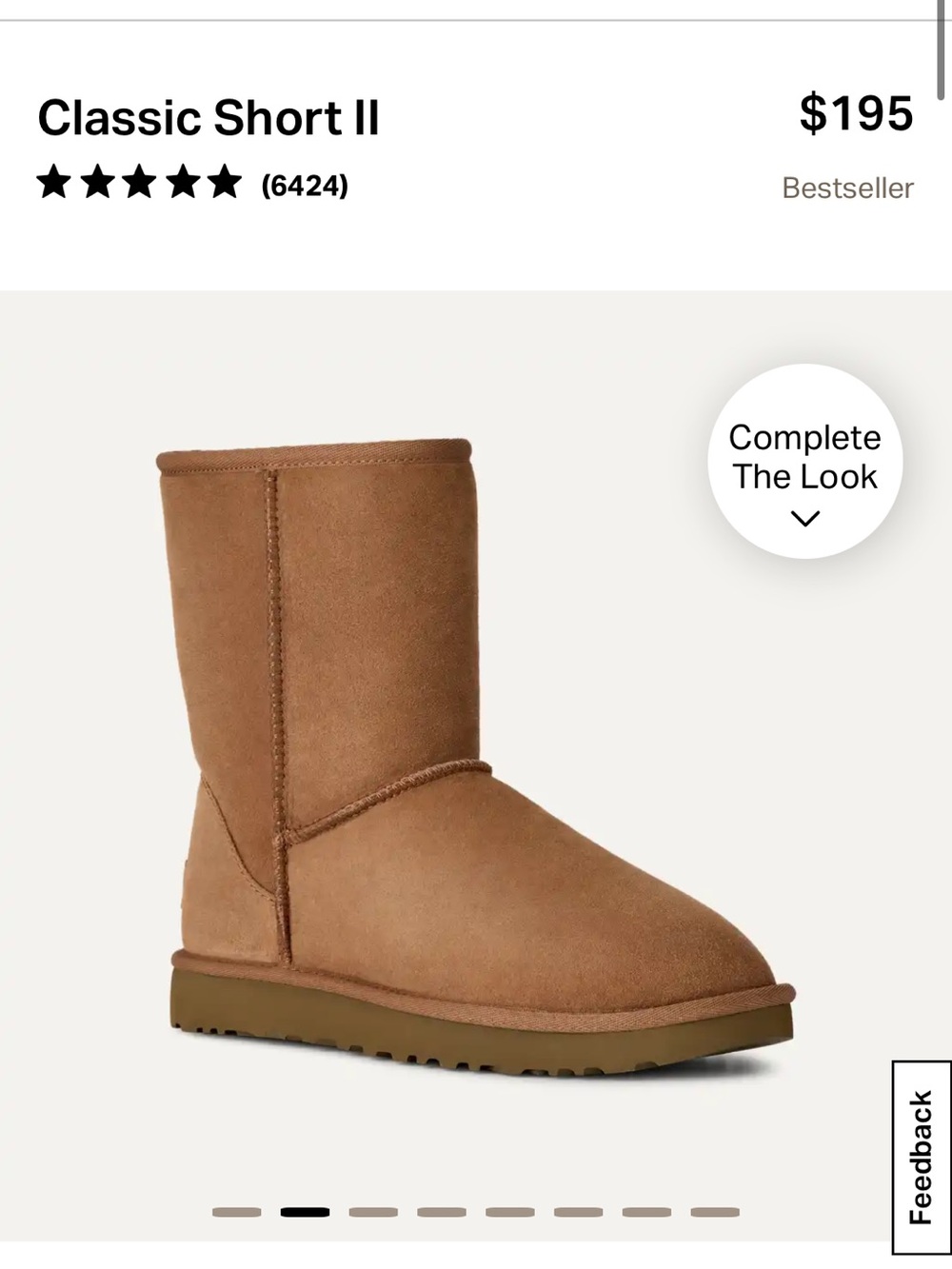 UGG Classic Short II Women’s Boots - Chestnut - Size 8